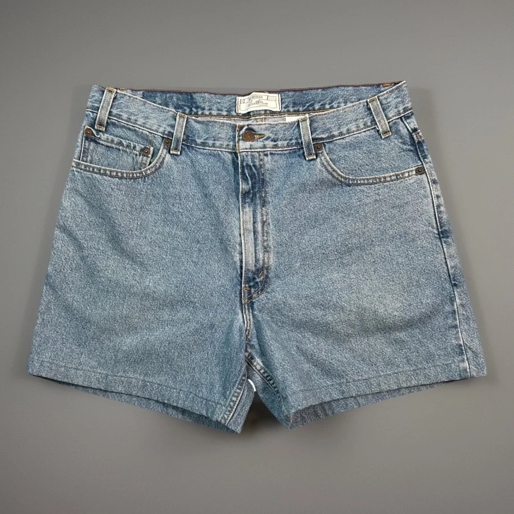Levi Strauss Signature Relaxed Fit Denim Shorts Light Wash W36 Cotton Blue 90s